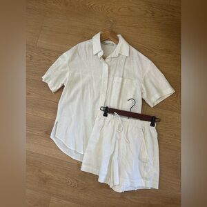 Abercrombie linen short and shirt set